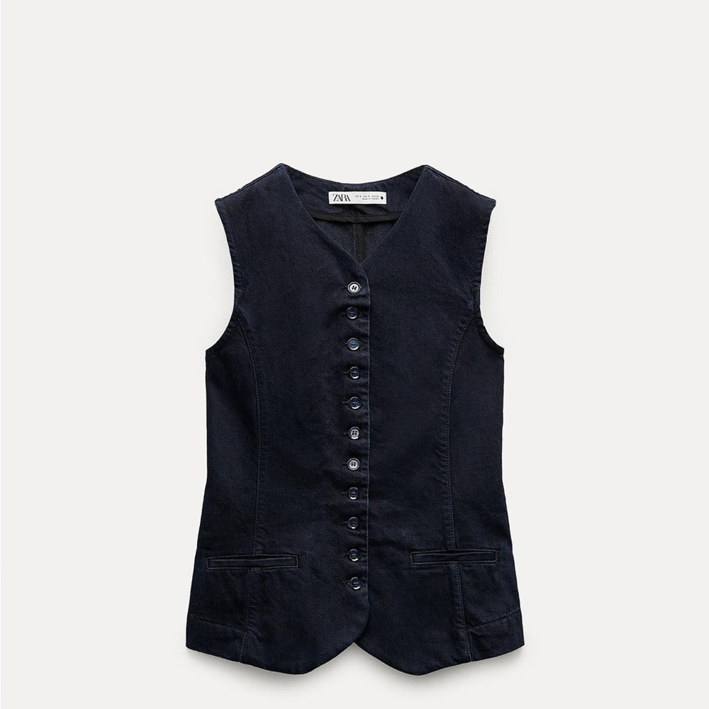 NWT Zara Tailored denim vest